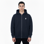 Basic Zip-Hoodie French Navy