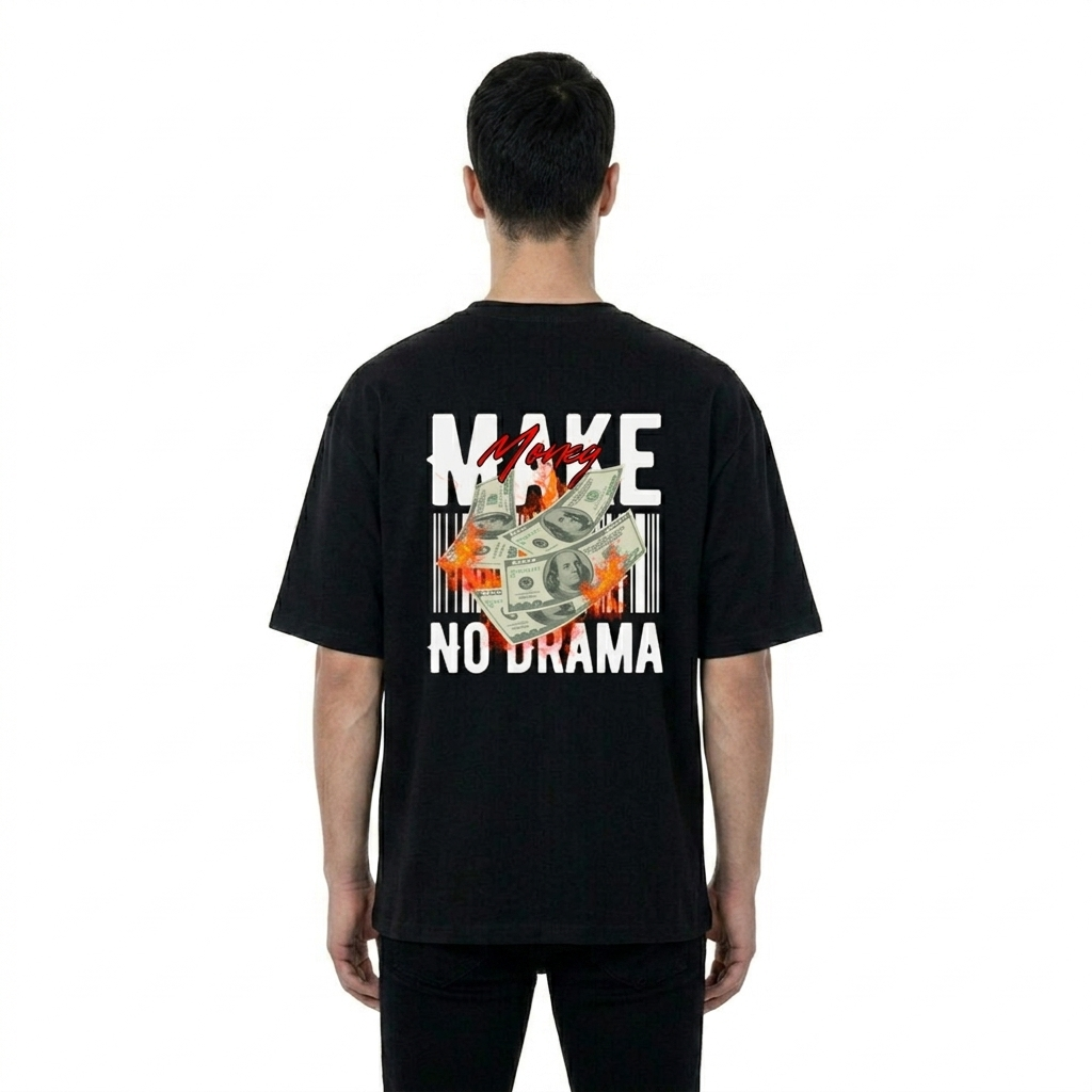 Make Money No Drama Oversized Shirt Black