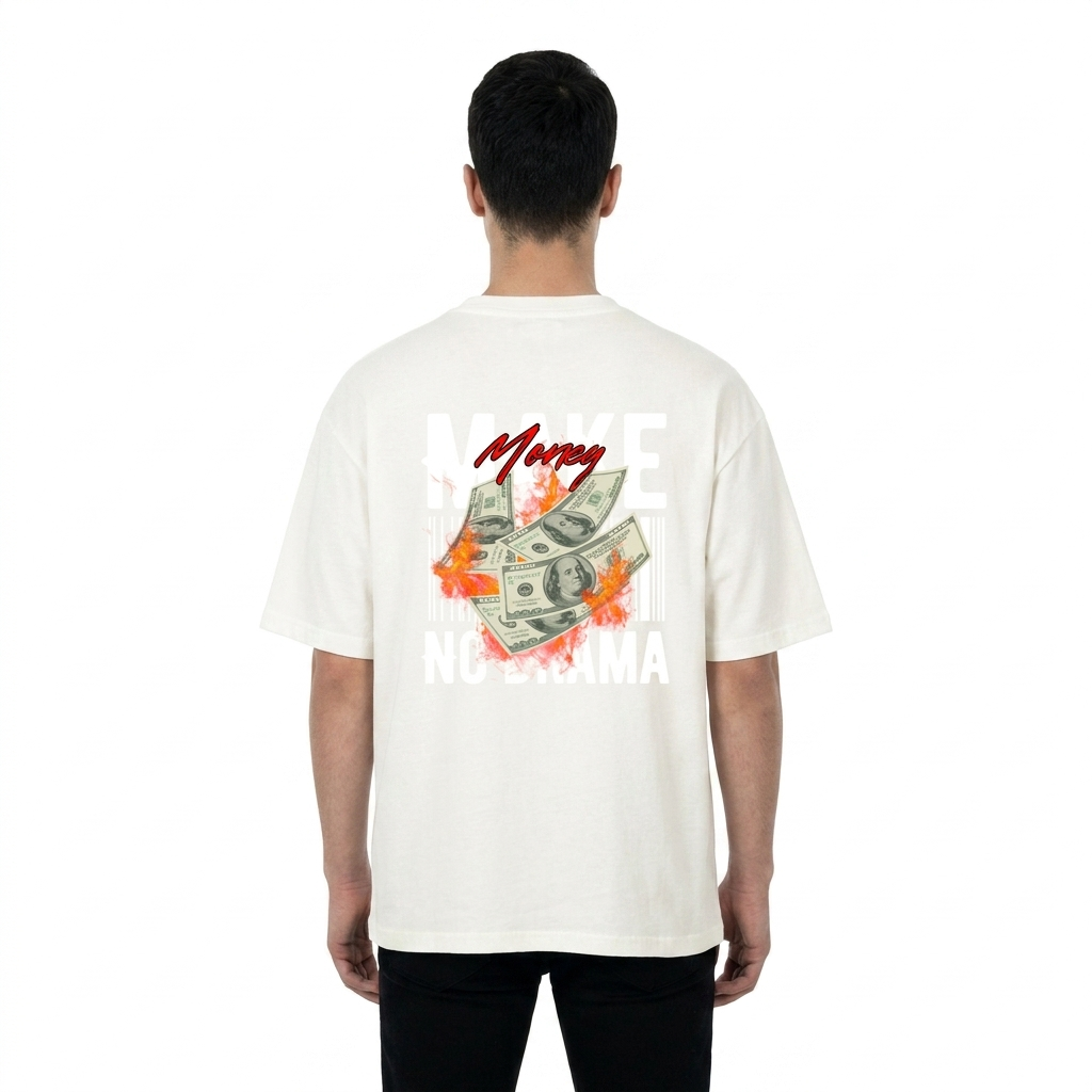 Make Money No Drama Oversized Shirt Sand