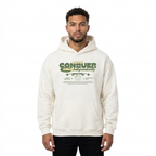 Conquer and live Independently Oversized Hoodie White