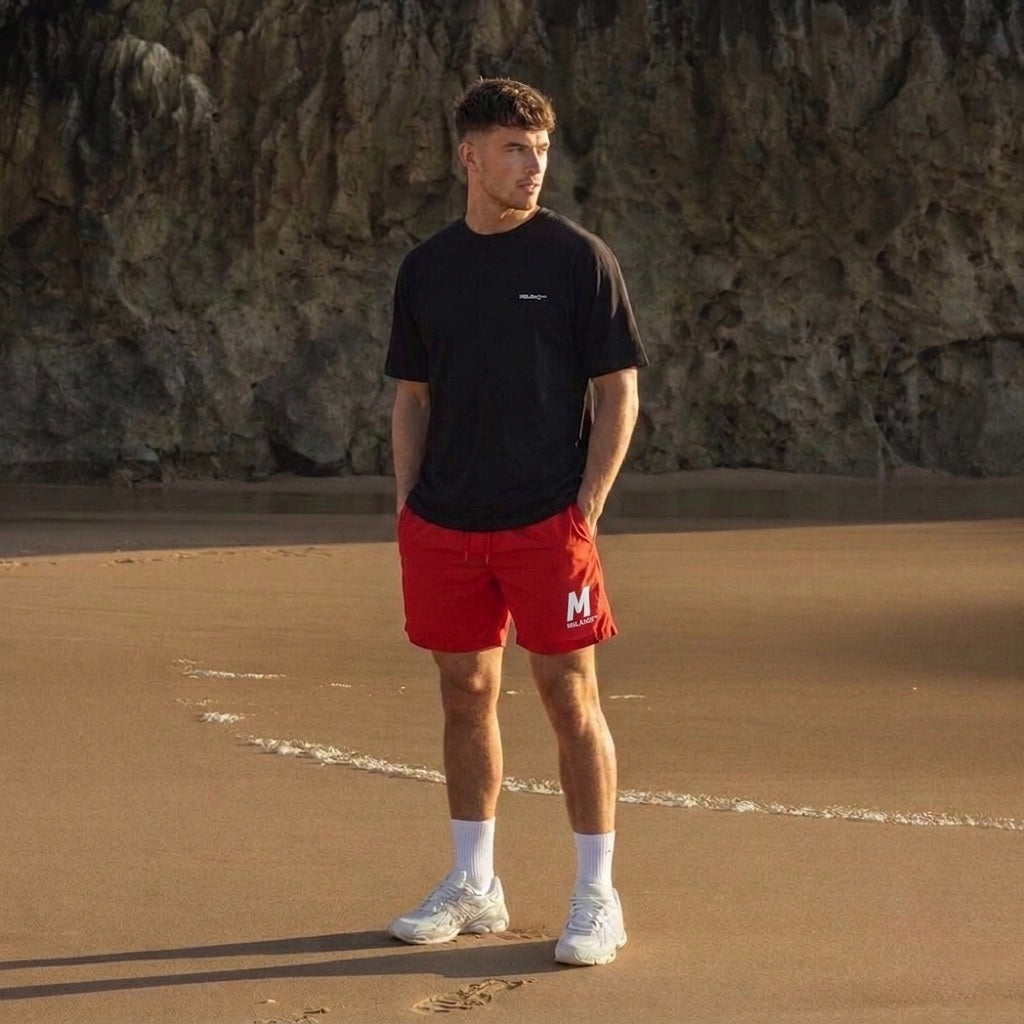 Logo Swim Shorts Red